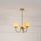 Lustre moderne Jonas en Fer, Métal, Verre Cuivre et crème
