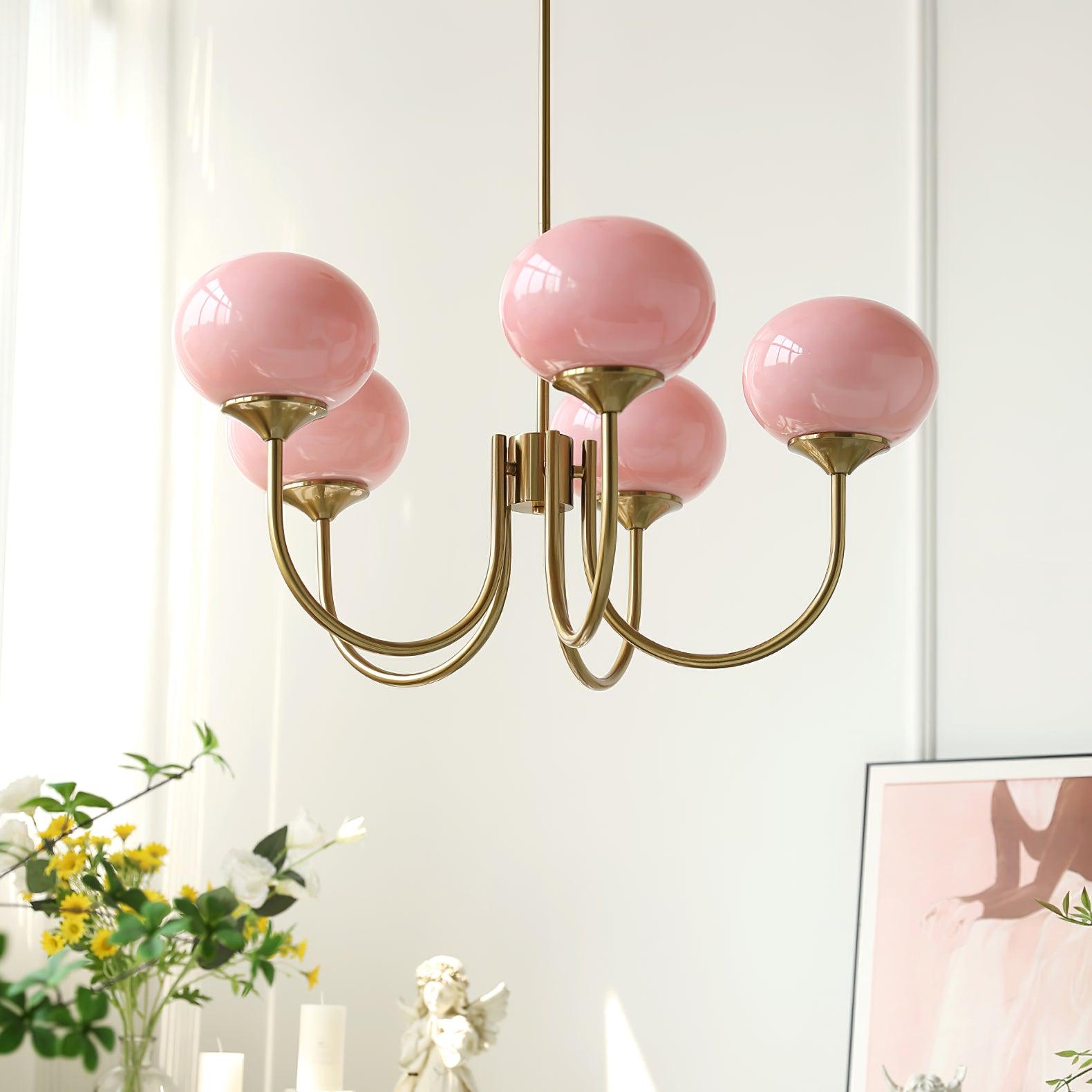 Lustre moderne Jonas en Fer, Métal, Verre Cuivre et crème