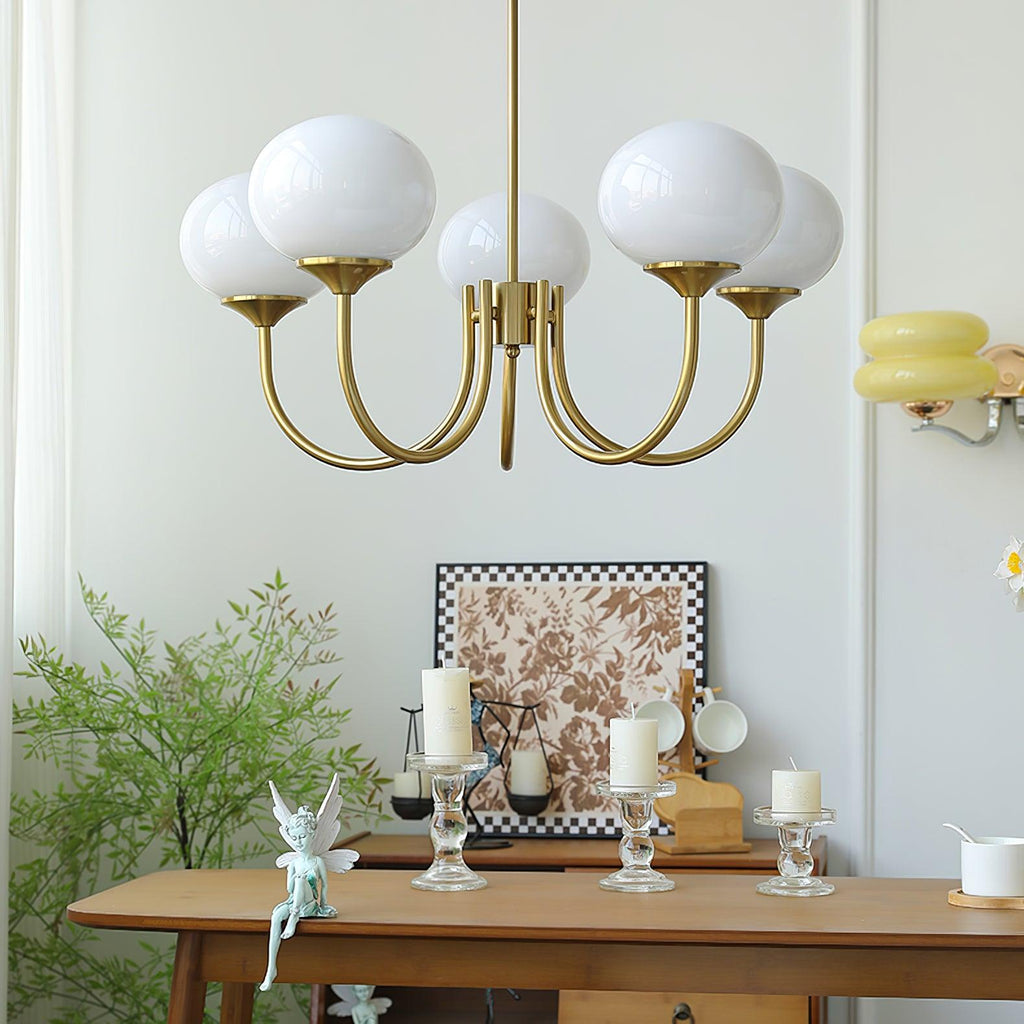 Lustre moderne Jonas en Fer, Métal, Verre Chrome et blanc