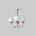 Lustre moderne Jonas en Fer, Métal, Verre Cuivre et blanc