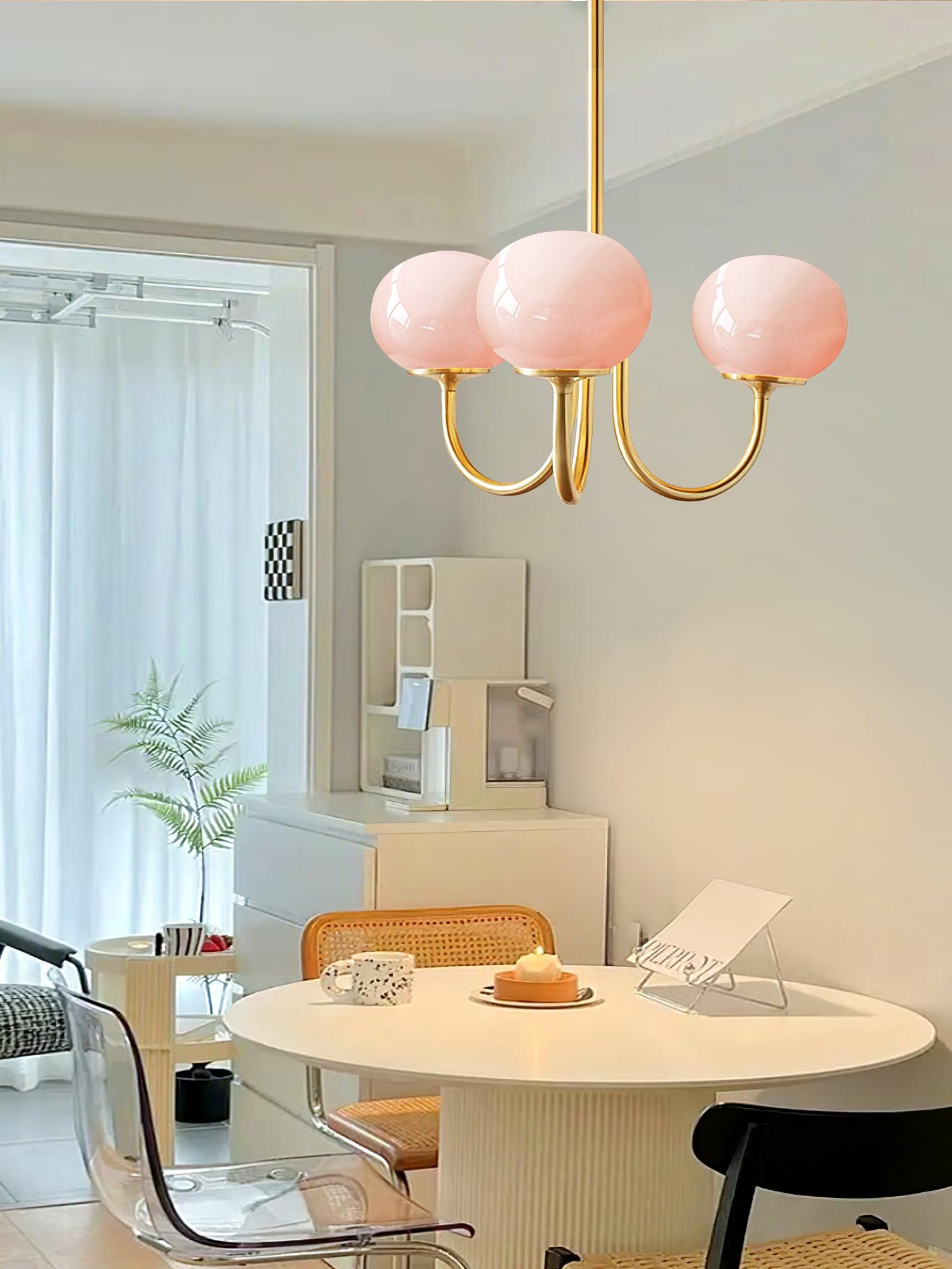 Lustre moderne Jonas en Fer, Métal, Verre Chrome et blanc