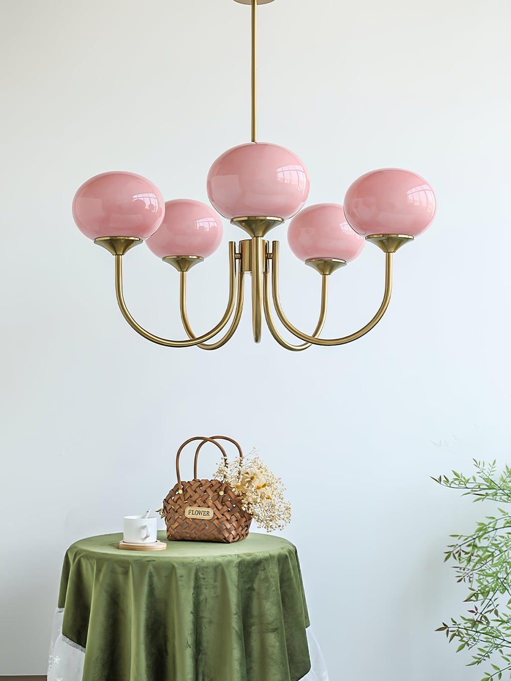 Lustre moderne Jonas en Fer, Métal, Verre Cuivre et crème