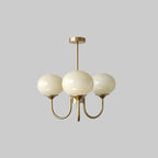 Lustre moderne Jonas en Fer, Métal, Verre Chrome et crème
