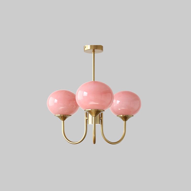 Lustre moderne Jonas en Fer, Métal, Verre Chrome et blanc
