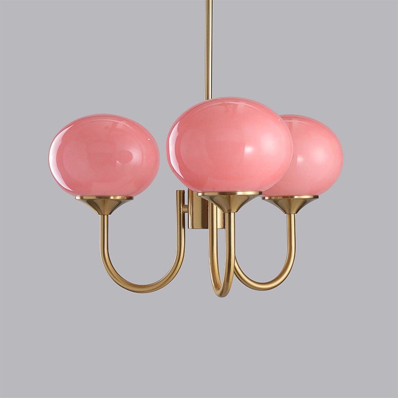 Lustre moderne Jonas en Fer, Métal, Verre Chrome et blanc