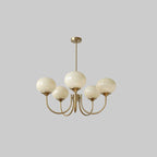 Lustre moderne Jonas en Fer, Métal, Verre Cuivre et blanc