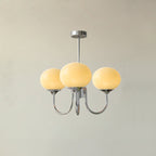 Lustre moderne Jonas en Fer, Métal, Verre Chrome et crème