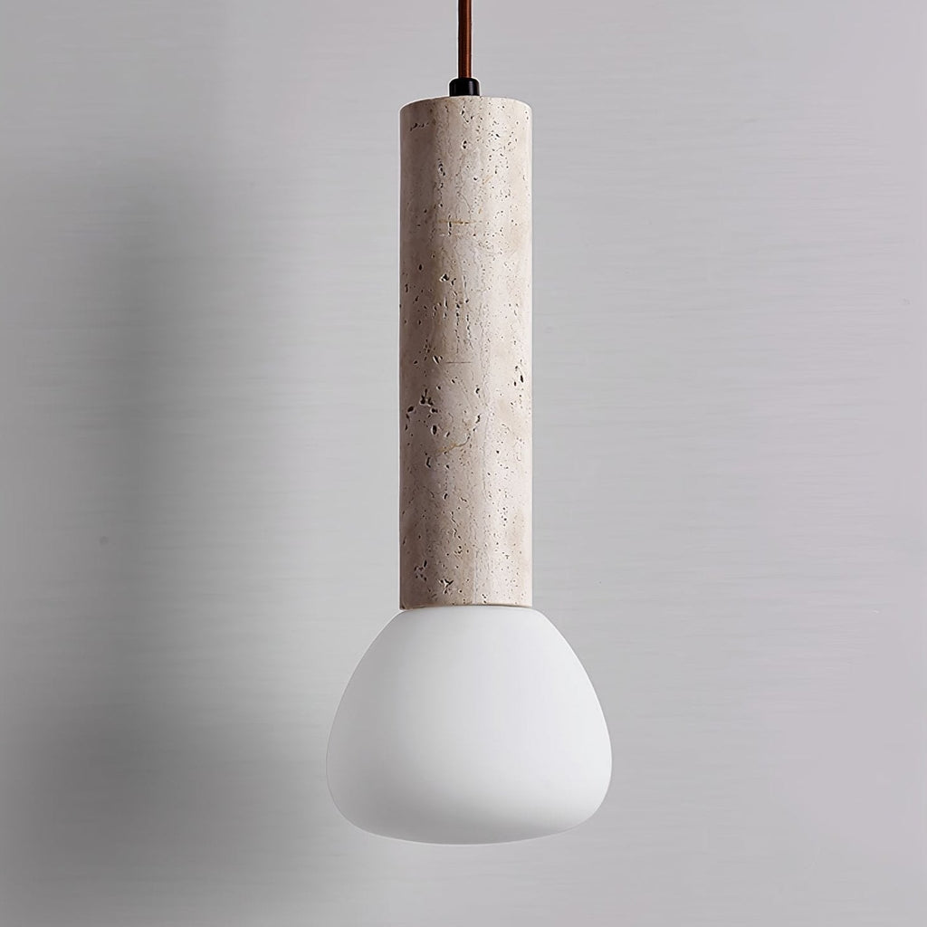 Suspension moderne Ennis en Travertin jaune et blanc