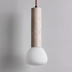Suspension moderne Ennis en Travertin jaune et blanc