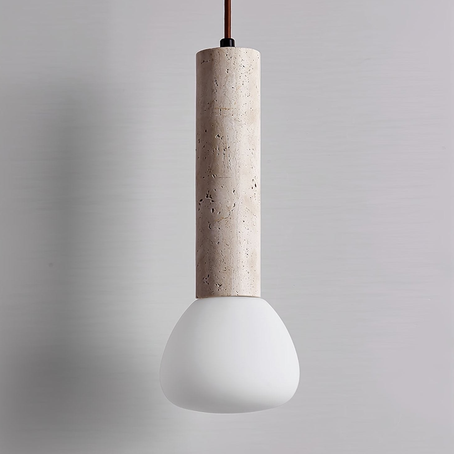Suspension moderne Ennis en Travertin jaune et blanc