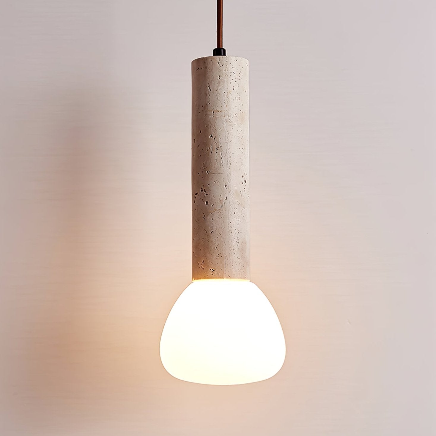 Suspension moderne Ennis en Travertin jaune et blanc