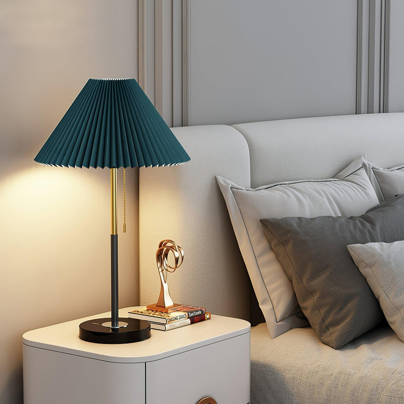 Lampe à poser moderne Hamish en Marbre, Fer, Tissu Vert