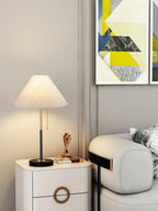 Lampe à poser moderne Hamish en Marbre, Fer, Tissu Blanc