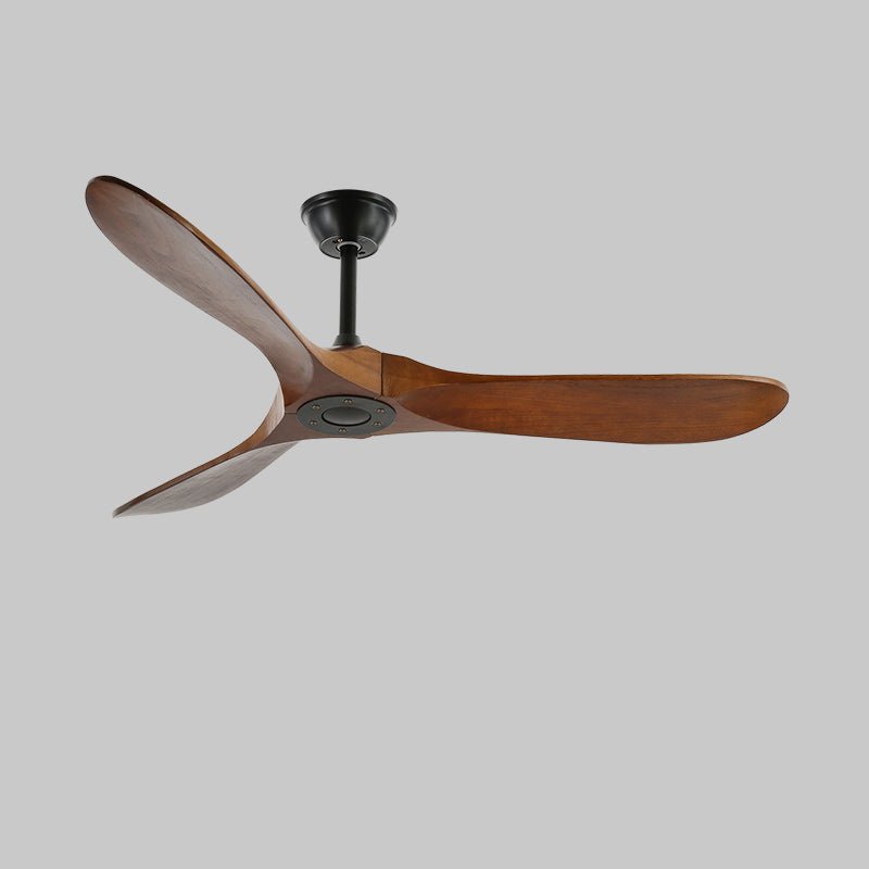 Ventilateur de plafond moderne Toke en Grain bois noyer et noir