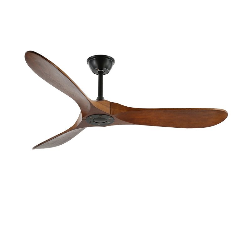 Ventilateur de plafond moderne Toke en Grain bois noyer et noir