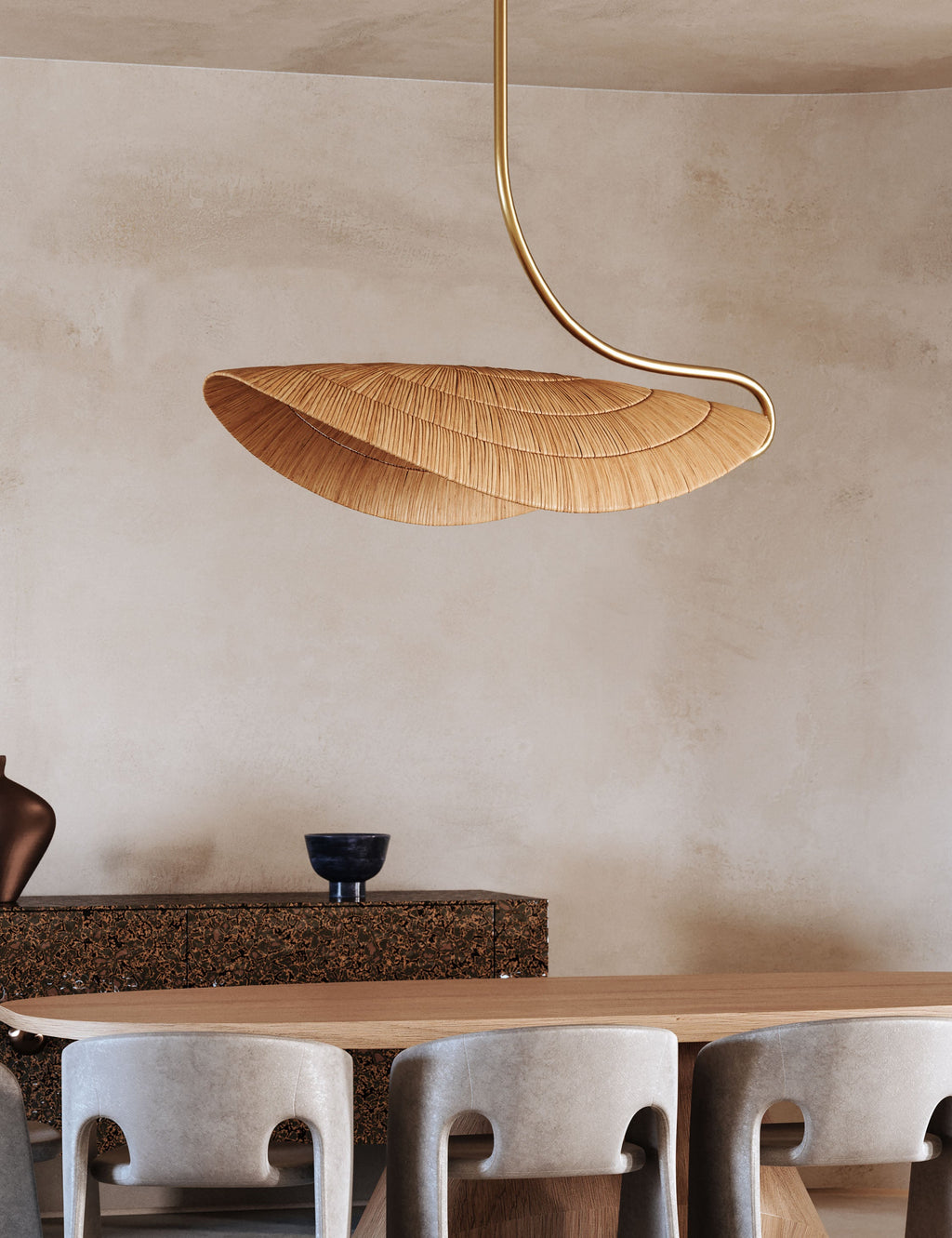 Lustre vintage Lavi en tissage naturel