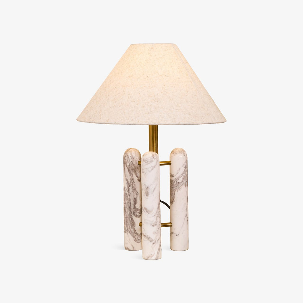 Lampe à poser moderne Gunder en Marbre Blanc