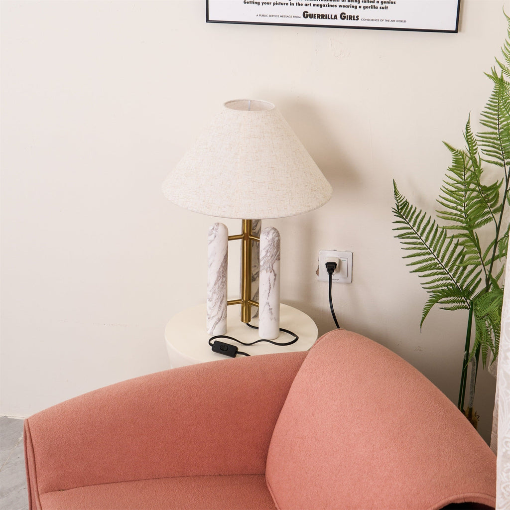 Lampe à poser moderne Gunder en Marbre Blanc