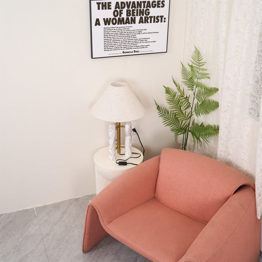 Lampe à poser moderne Gunder en Marbre Blanc
