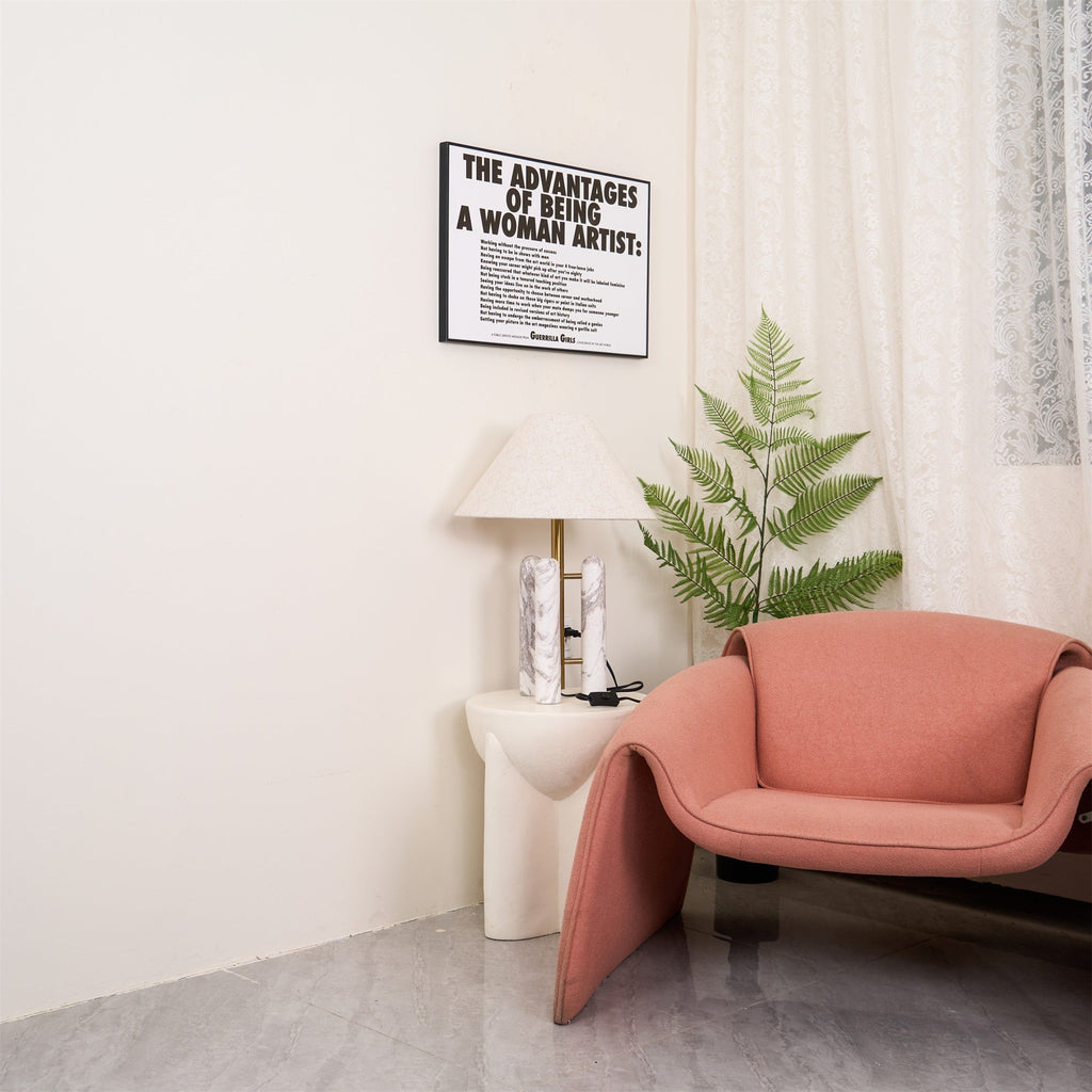 Lampe à poser moderne Gunder en Marbre Blanc