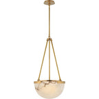 Lustre moderne Camden en Albâtre Or et blanc