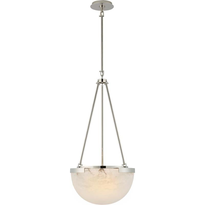 Lustre moderne Camden en Albâtre Chrome et blanc