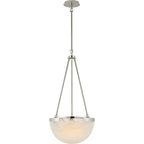 Lustre moderne Camden en Albâtre Chrome et blanc