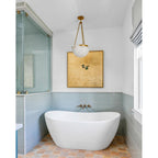 Lustre moderne Camden en Albâtre Chrome et blanc