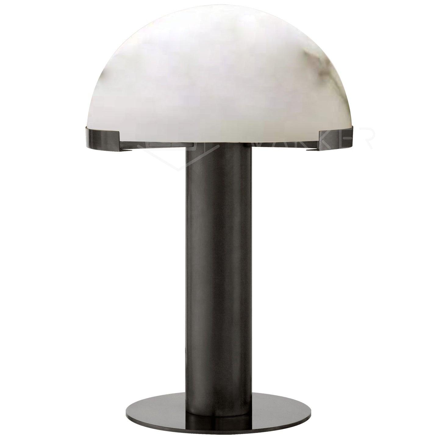 Lampe à poser moderne Grettir en Albâtre Noir et blanc verre