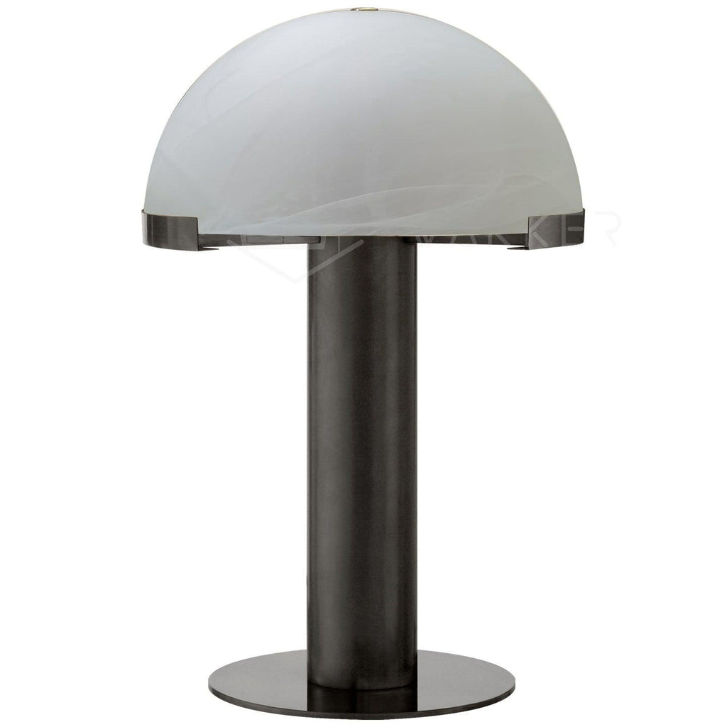 Lampe à poser moderne Grettir en Albâtre Noir et blanc verre