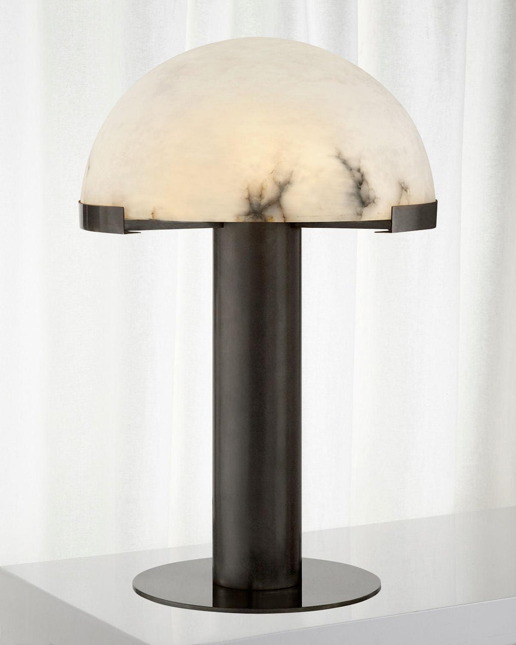 Lampe à poser moderne Grettir en Albâtre Or et blanc verre