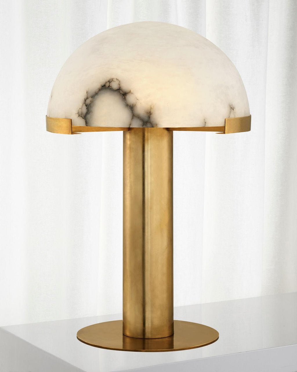 Lampe à poser moderne Grettir en Albâtre Noir et blanc verre