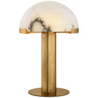 Lampe à poser moderne Grettir en Or et albâtre blanc