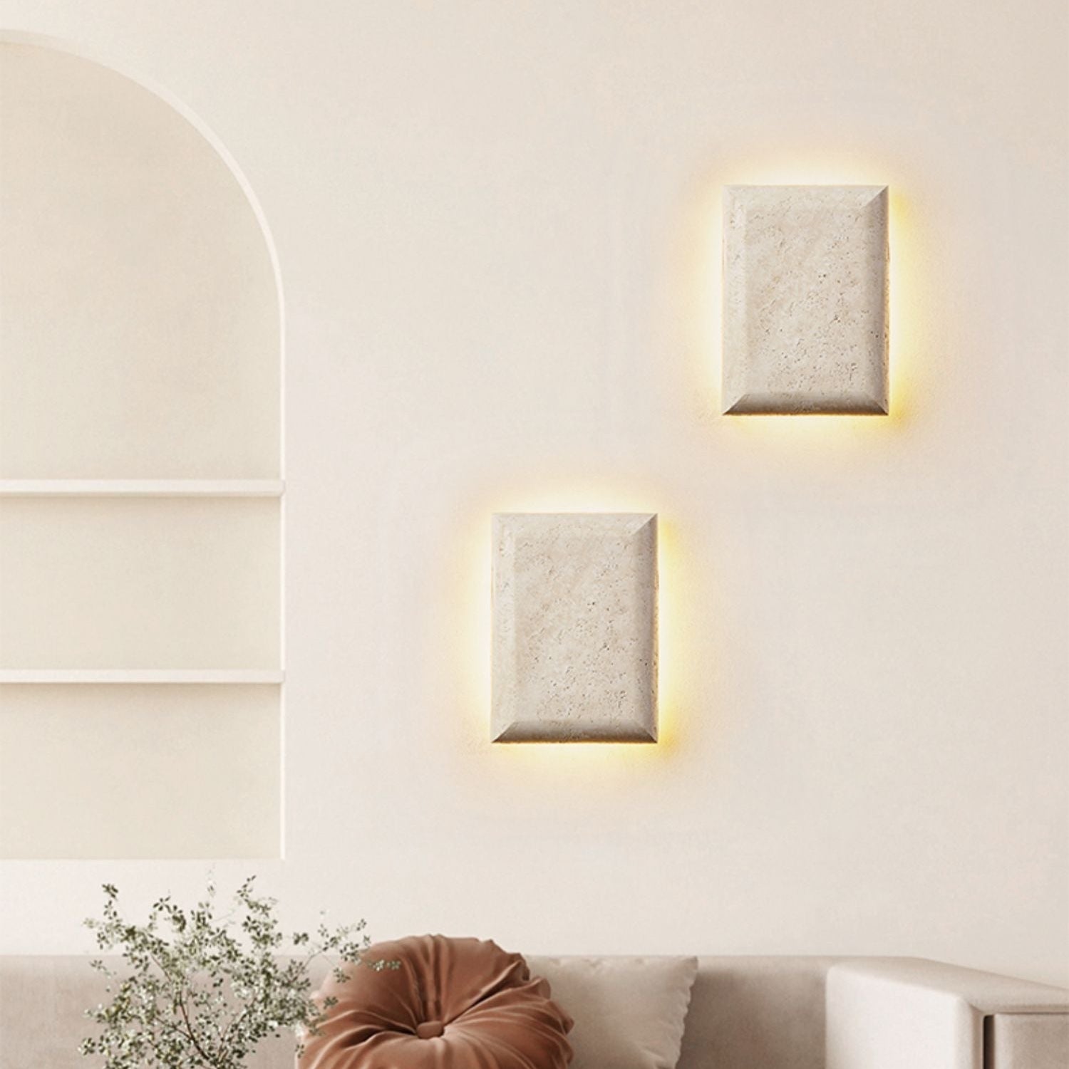Applique murale moderne Ingemann en Travertin jaune