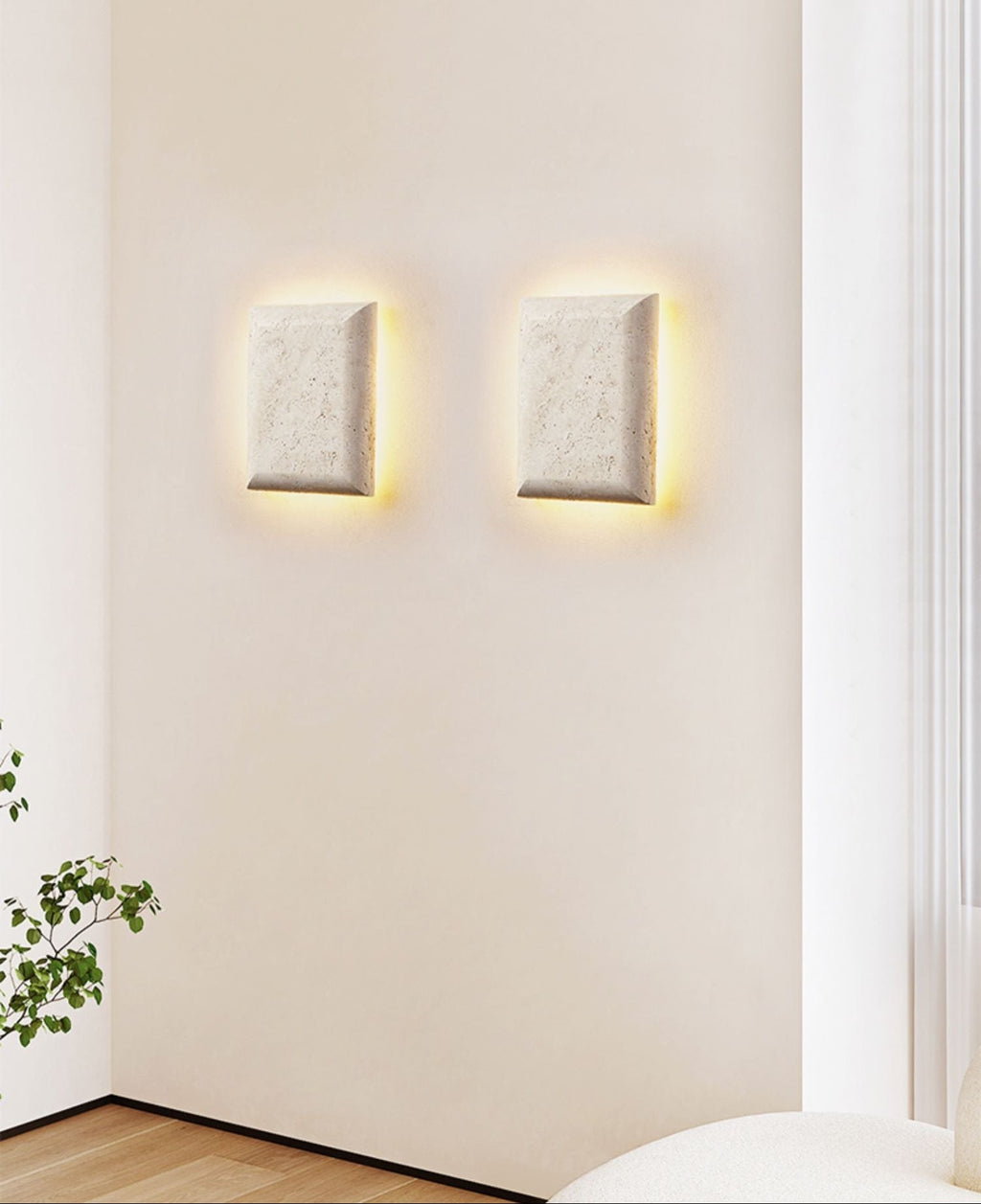 Applique murale moderne Ingemann en Travertin jaune