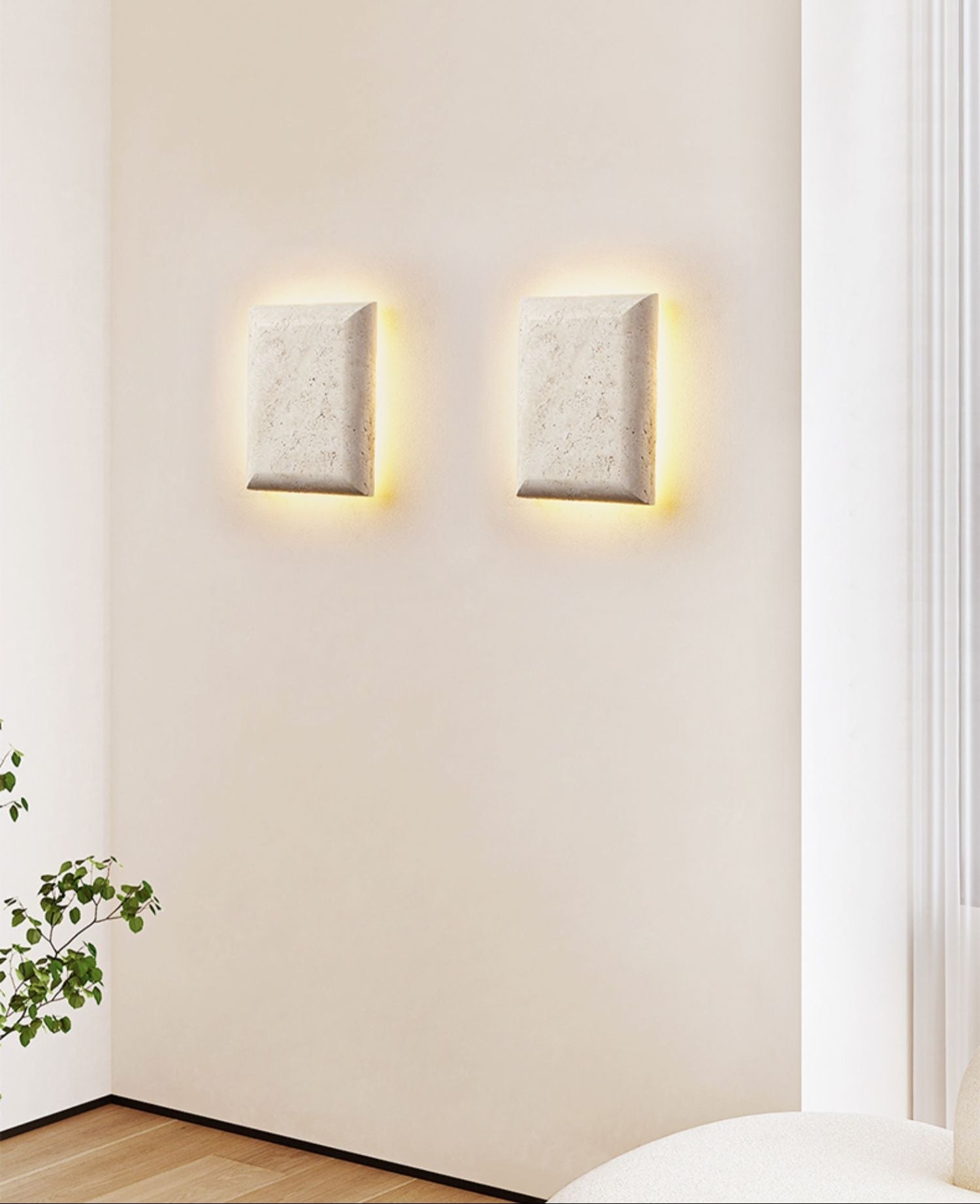Applique murale moderne Ingemann en Travertin jaune