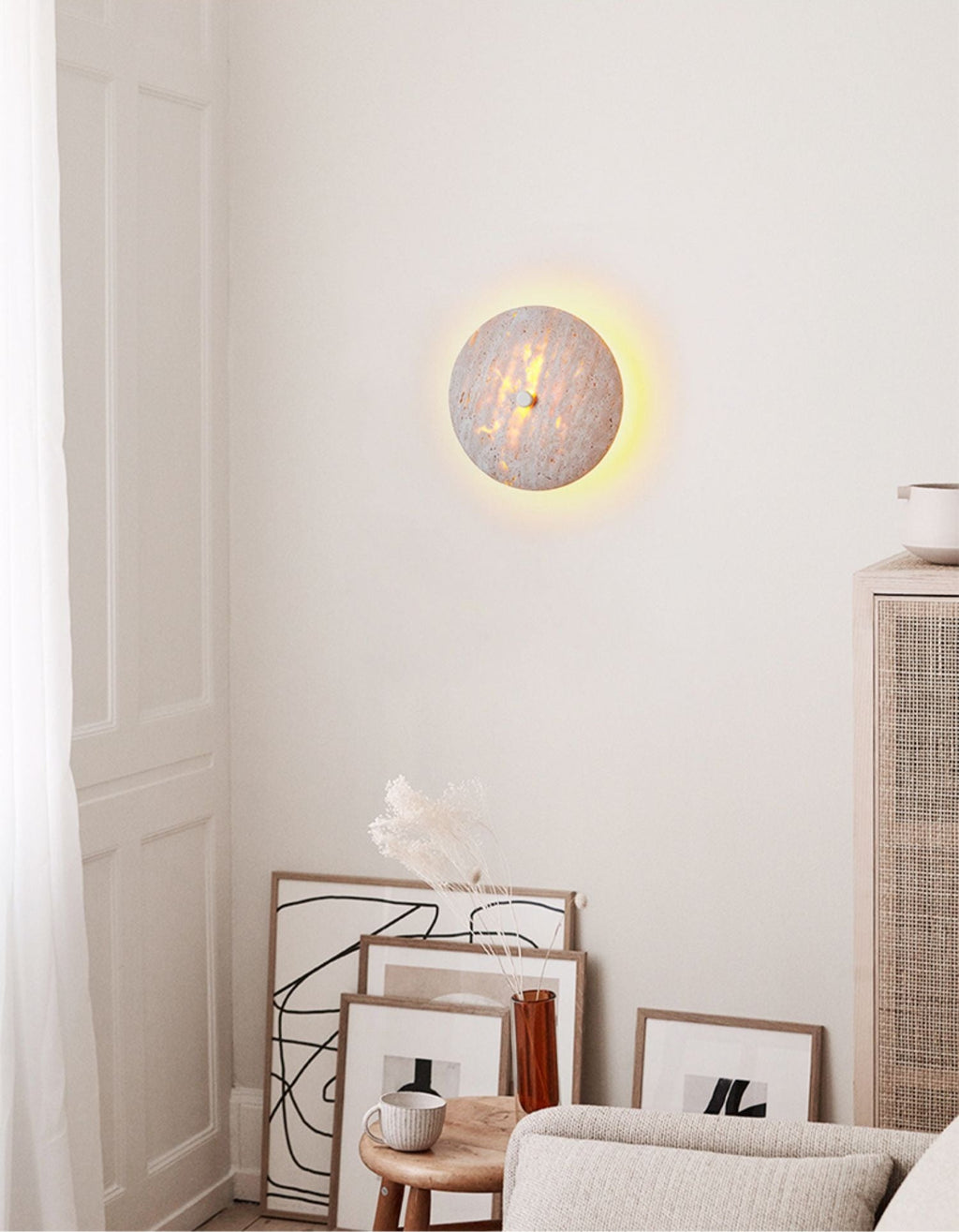 Applique murale moderne Trader en Beige travertin