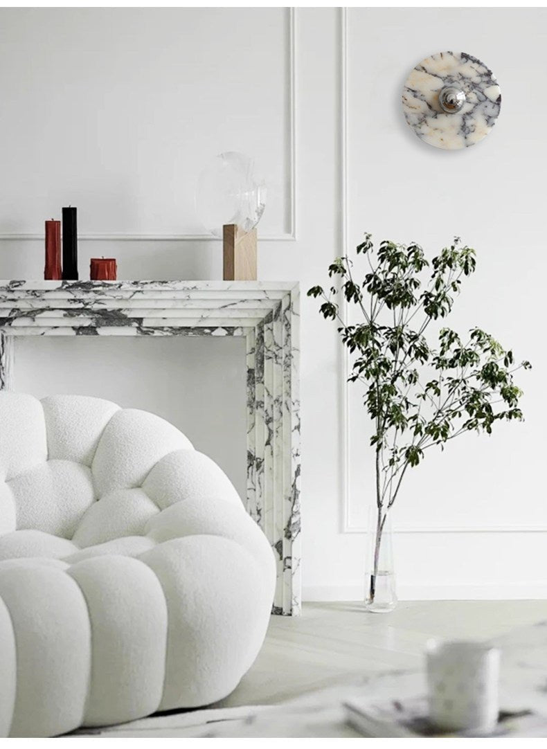 Applique murale moderne Abbott en Marbre Chrome