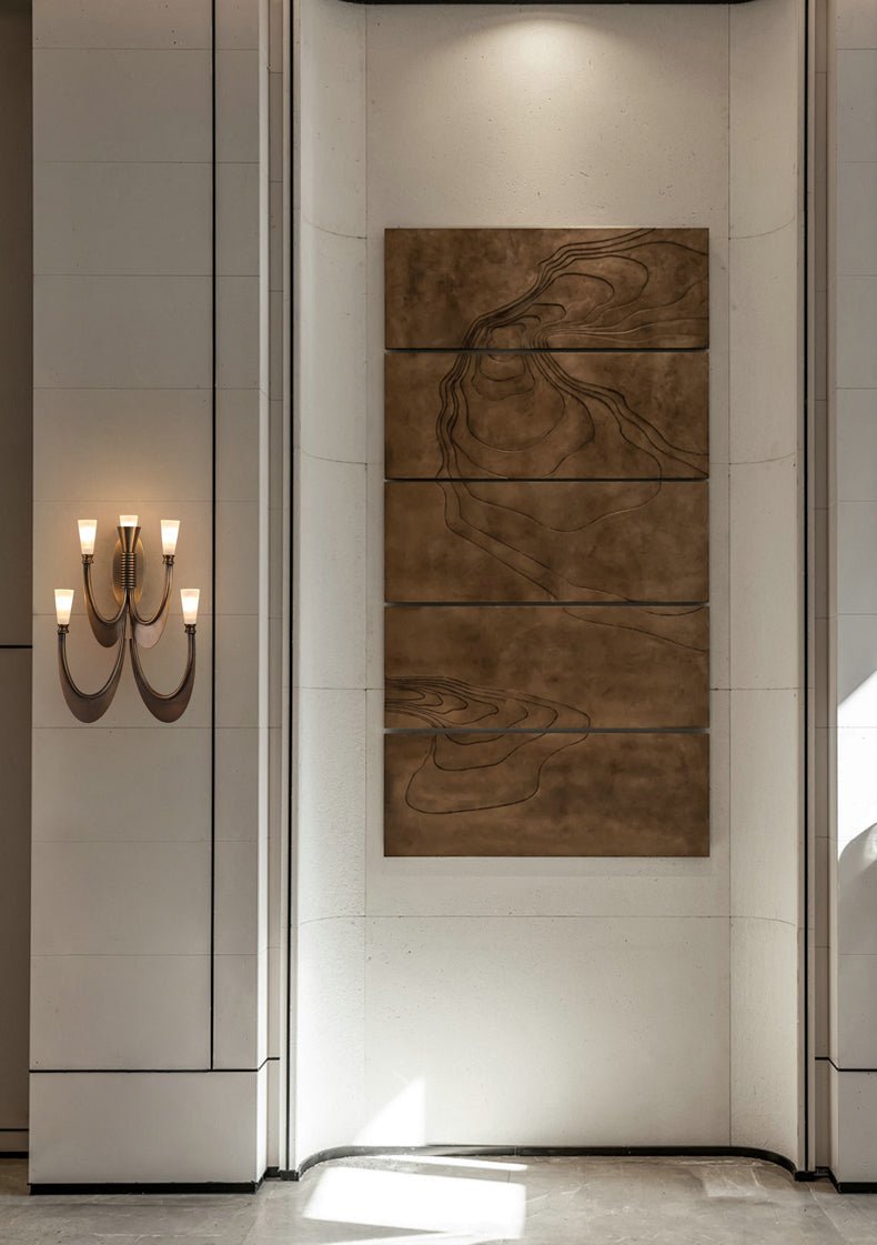 Applique murale moderne Roe en Albâtre Bronze