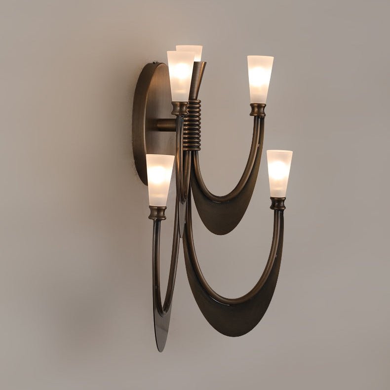 Applique murale moderne Roe en Albâtre Bronze