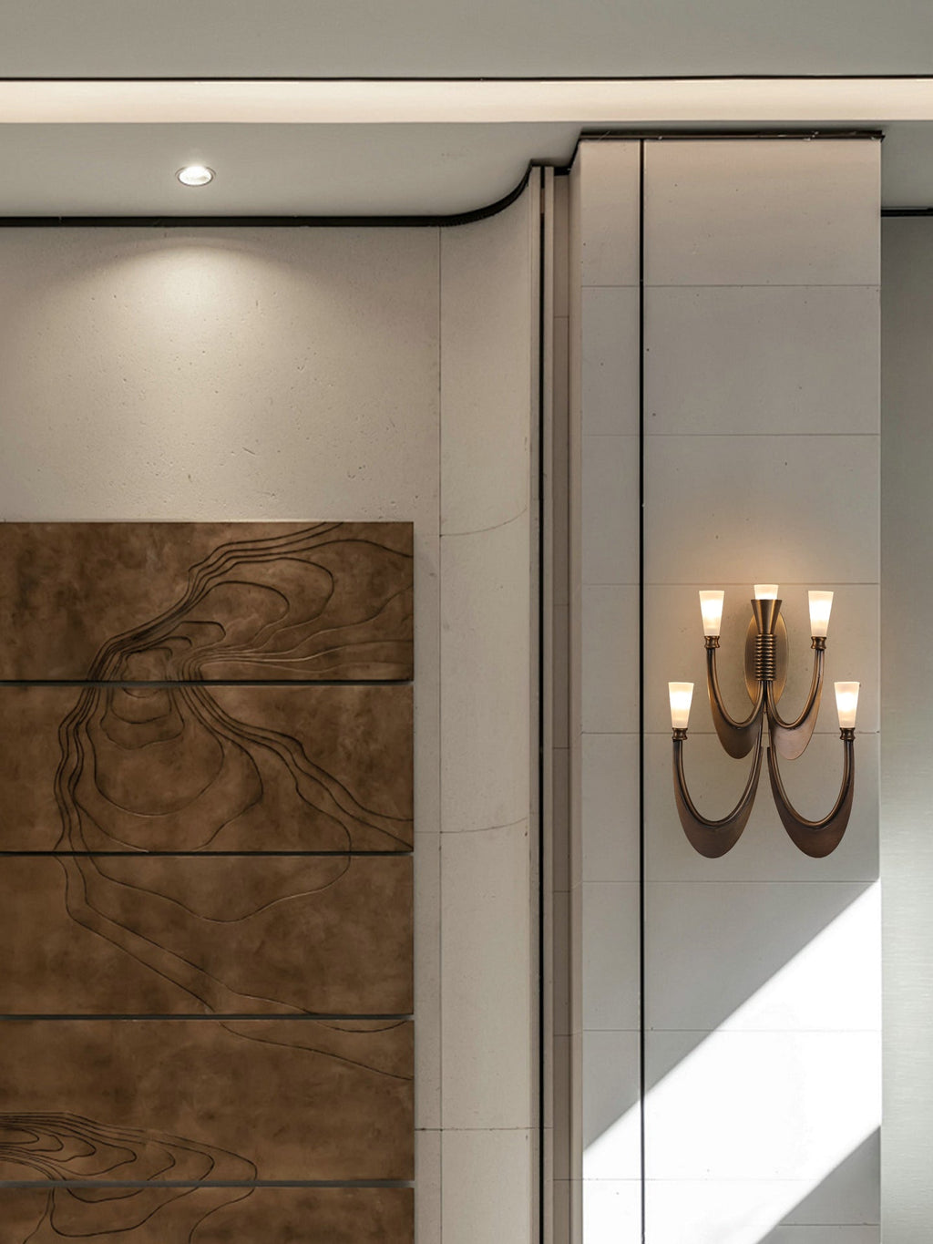 Applique murale moderne Roe en Albâtre Bronze