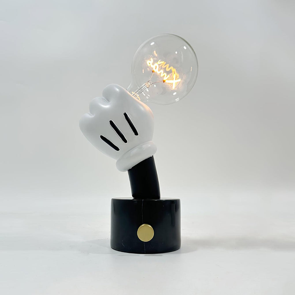 Lampe à poser moderne Cyric en Noir marbre et transparent