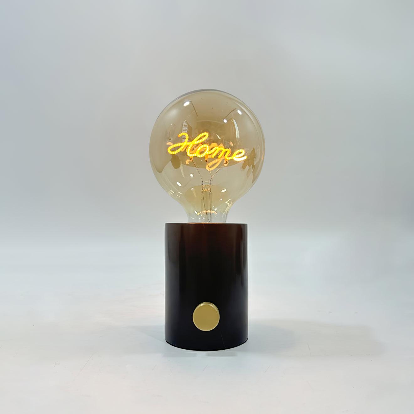 Lampe à poser moderne Cyric en Noir marbre et Cognac