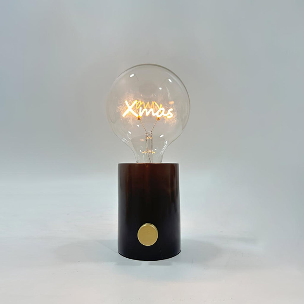 Lampe à poser moderne Cyric en Noir marbre et transparent