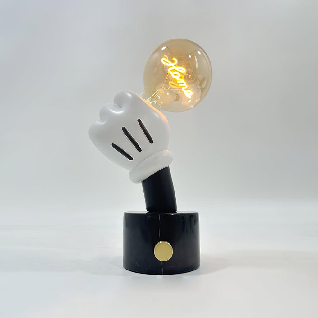 Lampe à poser moderne Cyric en Noir marbre et Cognac