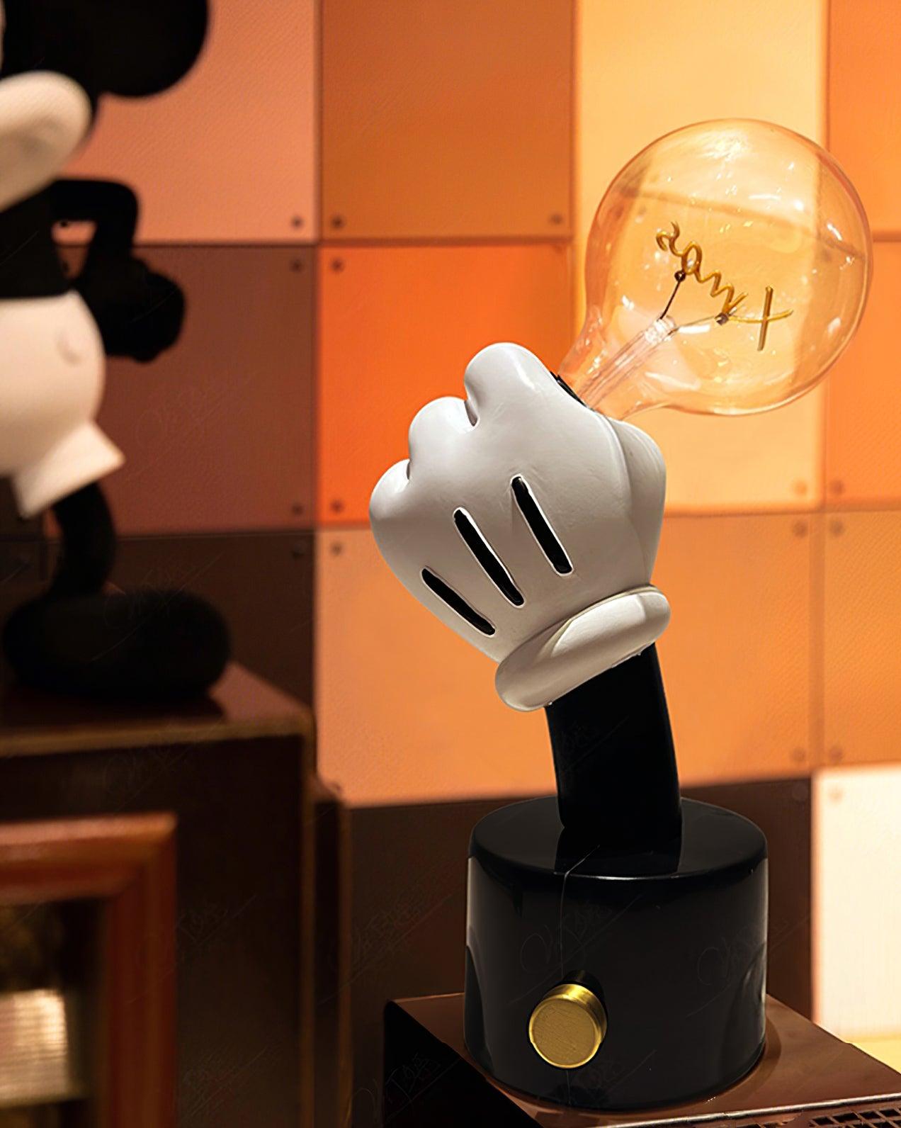 Lampe à poser moderne Cyric en Noir marbre et Cognac