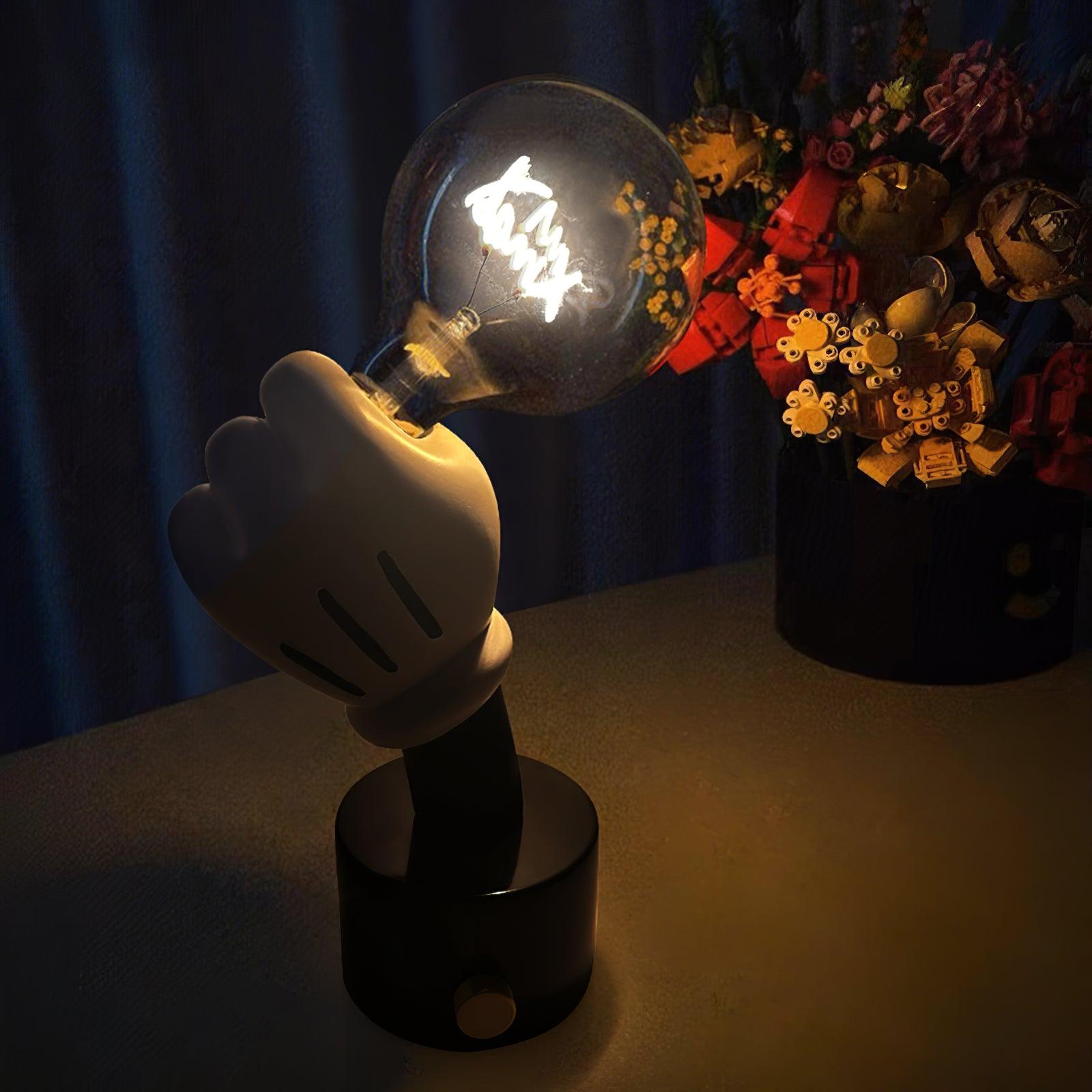 Lampe à poser moderne Cyric en Blanc marbre et Cognac