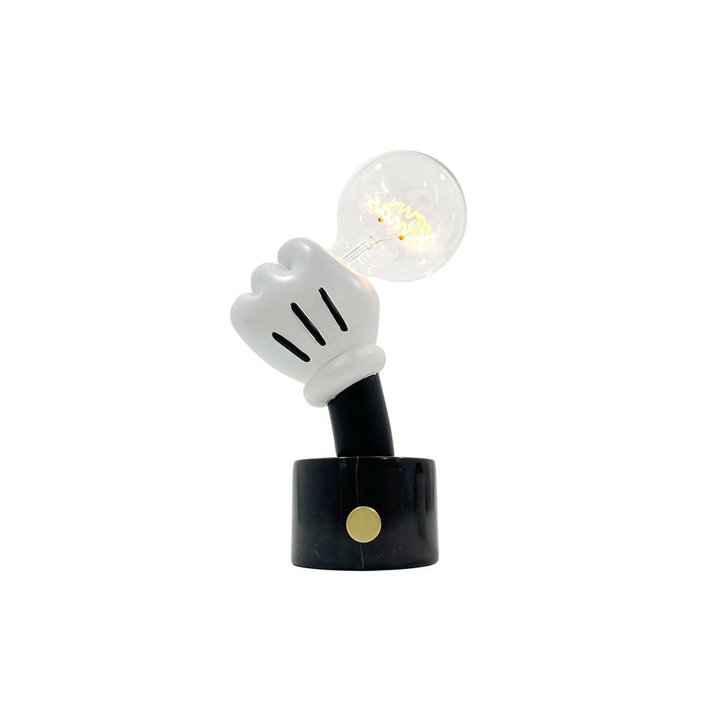 Lampe à poser moderne Cyric en Blanc marbre et transparent