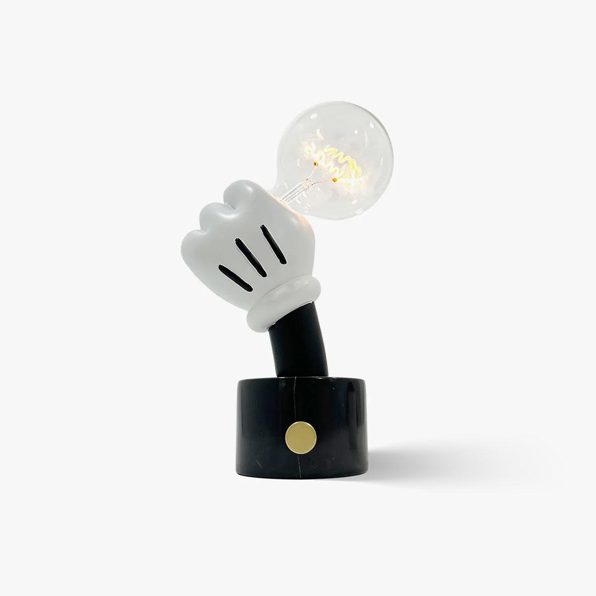 Lampe à poser moderne Cyric en Blanc marbre et transparent