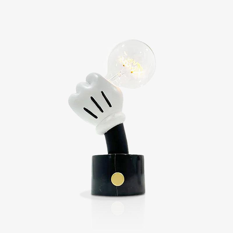 Lampe à poser moderne Cyric en Noir marbre et Cognac